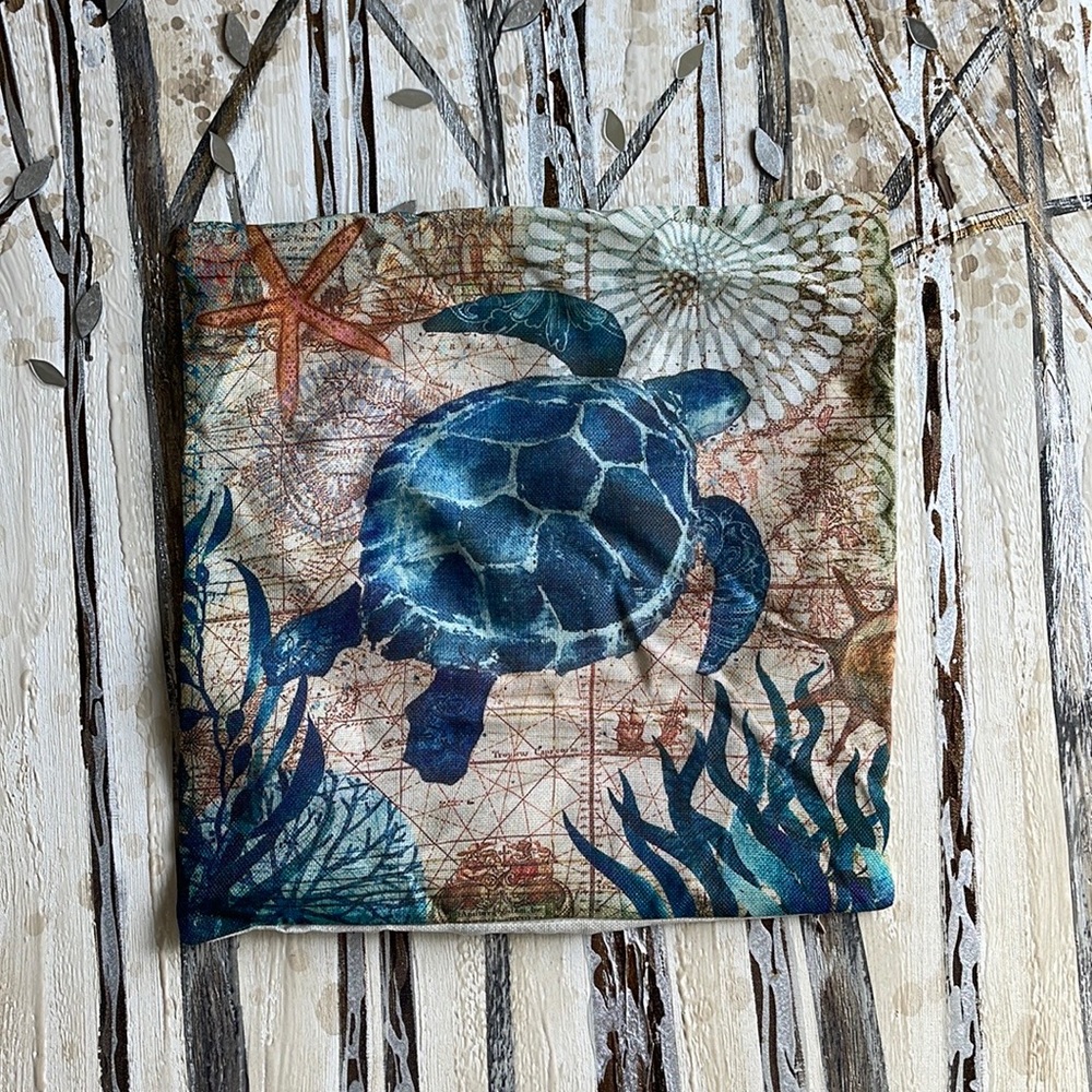 Three 17x17 Decorative Pillow Marine life Cushion Cover (just the cover)
